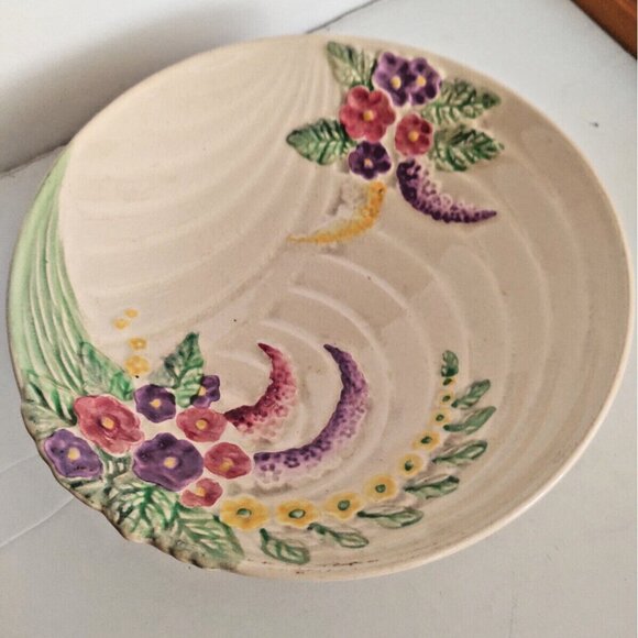 Vintage Wade Heath Bowl Rasied Floral 7 inch diameter x 1 3/4" high 1940's - Picture 5 of 9
